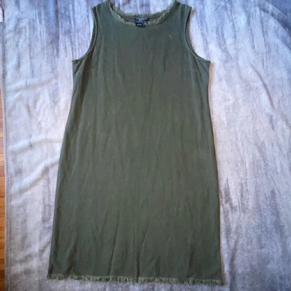 Saint Tropez West Linen Blend Raw Hem Pullover Dress